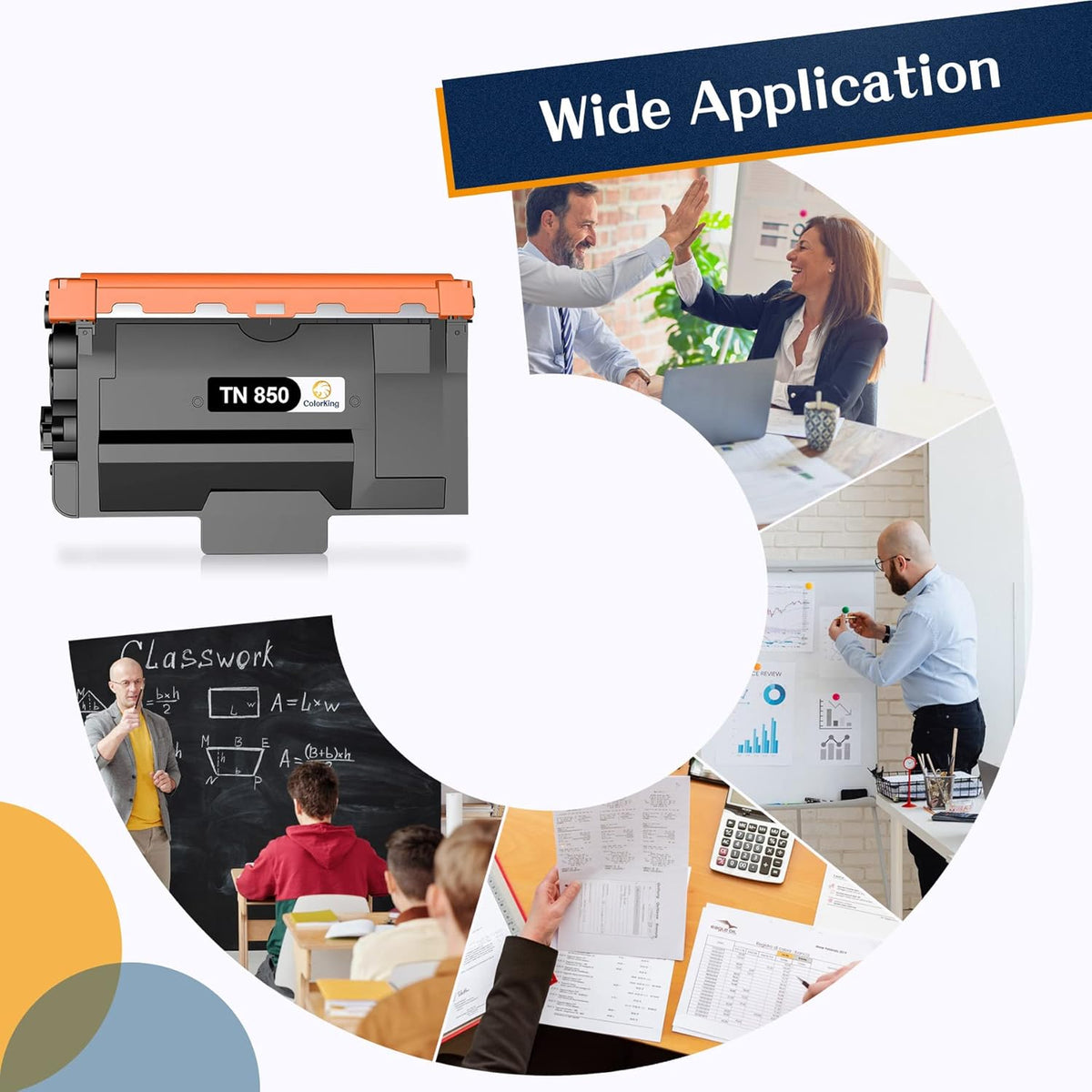 Compatible Toner Cartridge for Brother TN850 TN820 (4 Black) Pack of 2 Y658