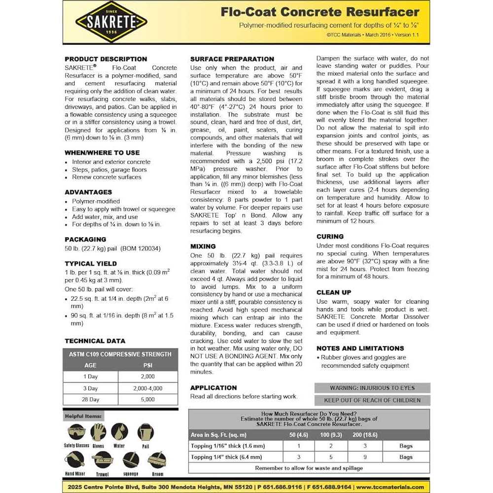 50 lb Concrete Resurfacer F499302