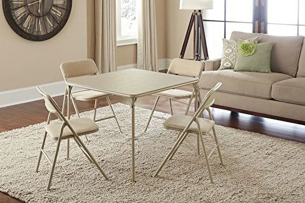 5-Piece Folding Table and Chair Set, Tan G618