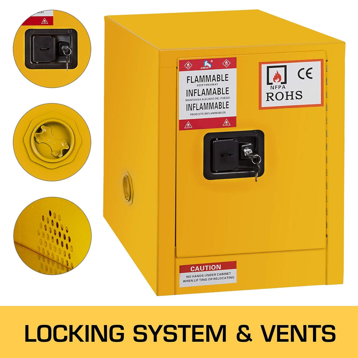 17 x 17 x 22 Galvanized Steel Flammable Storage Cabinet R57501