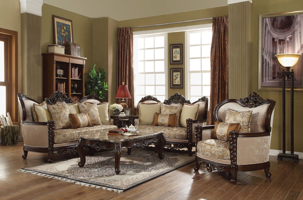 Marble & Dark Walnut Coffee Table B6790