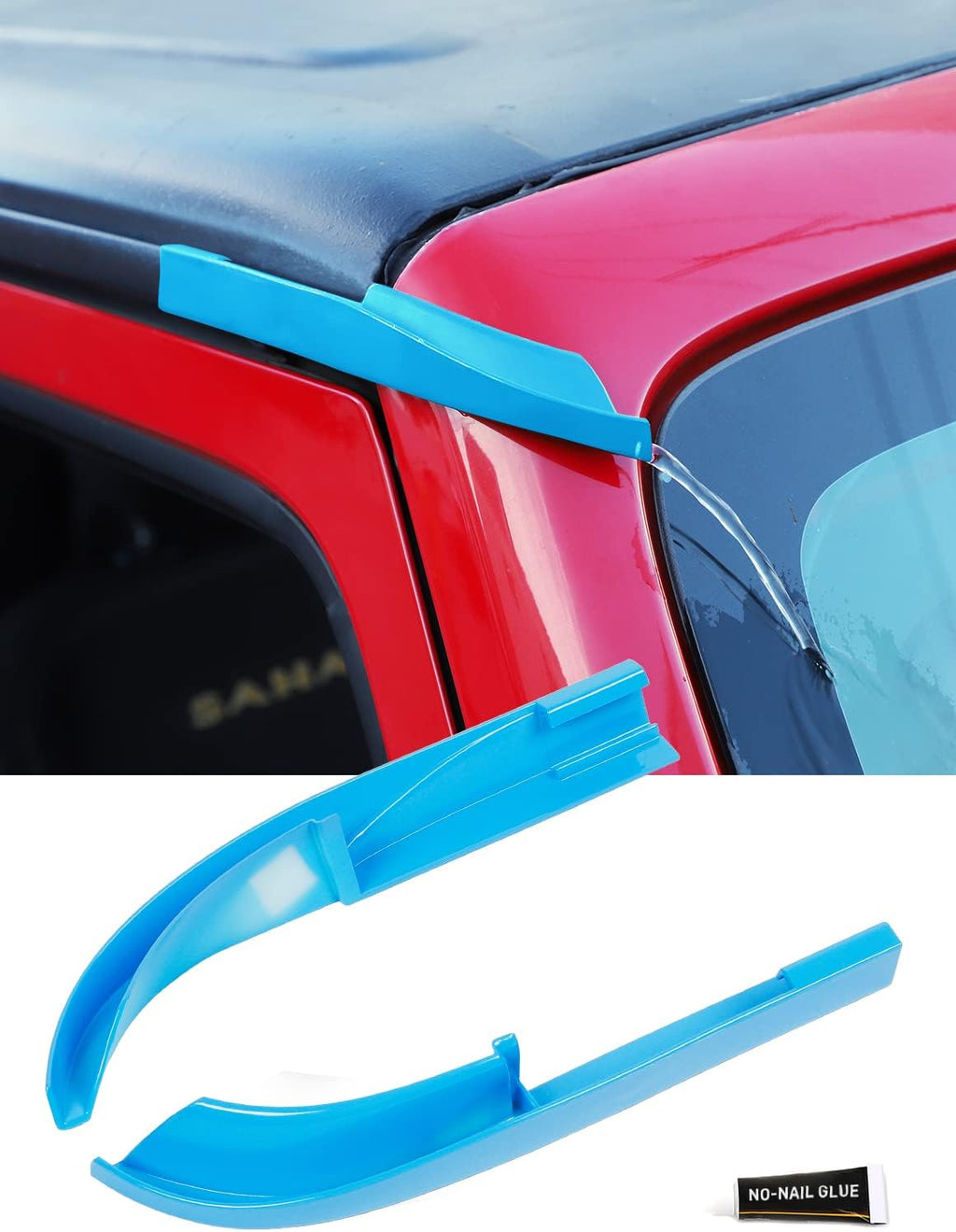 Black 2 Pcs ABS Rain Gutter Extensions Y572