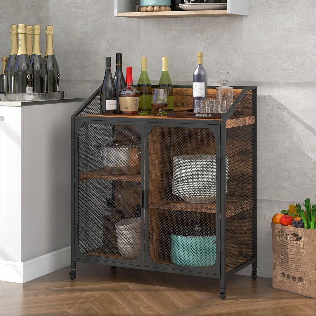 Metal Mesh Storage Cabinet with Double Door P3850