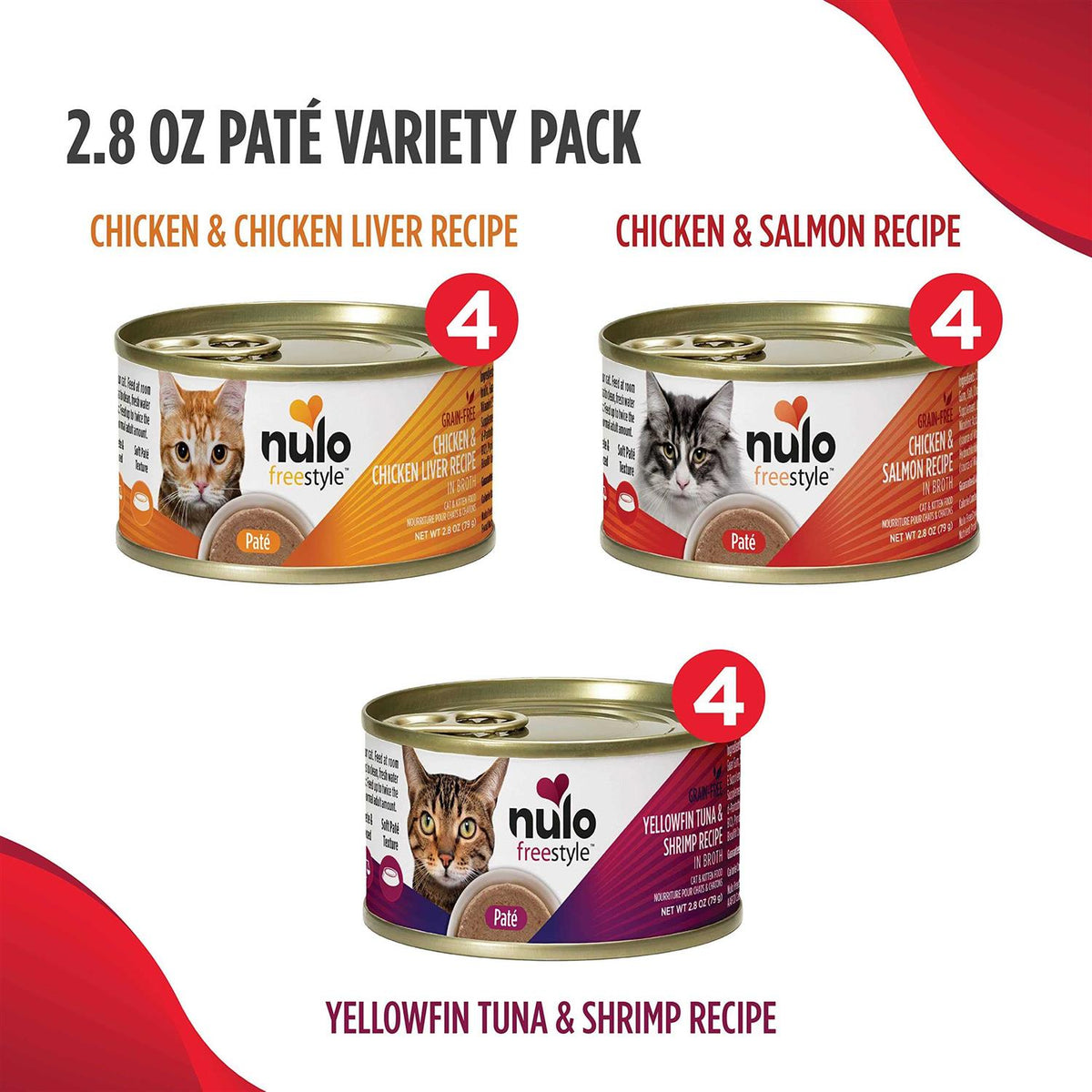 Grain-Free Pate Cat Food Variety Pack W460