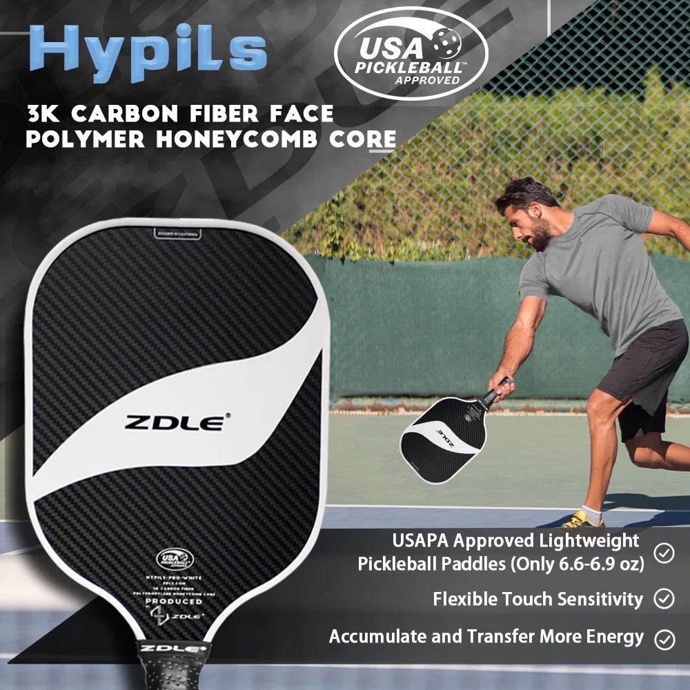 Graphite Pickleball Paddle Set with 3K Carbon Fiber Polymer Honeycomb Core I206