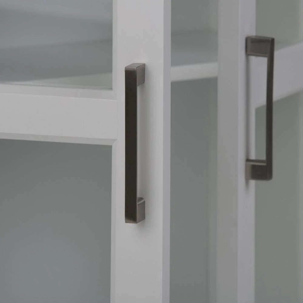 White Two-Door Bathroom Wall Cabinet U7018