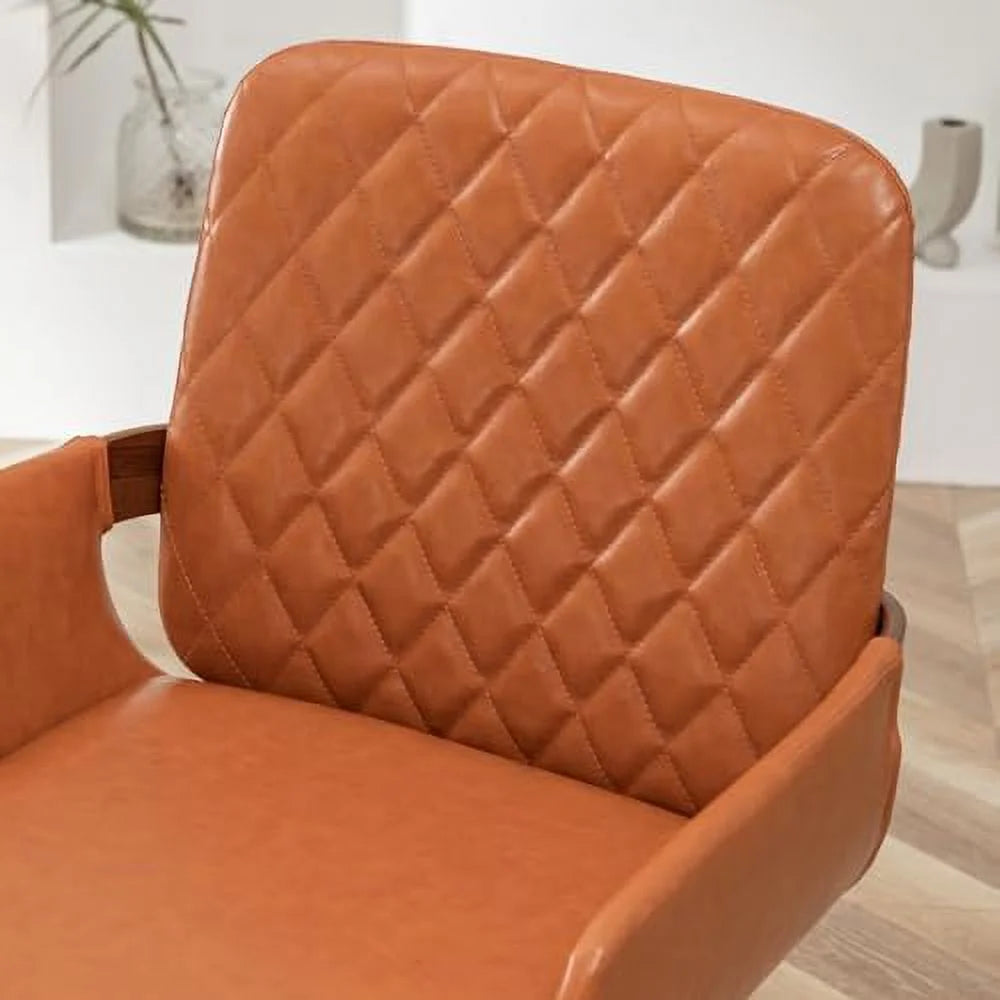 Mid Century Modern Faux Leather Dining Chairs Set of 2 X215490