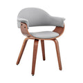 Gray Faux Leather & Walnut Wood Accent Chair H287