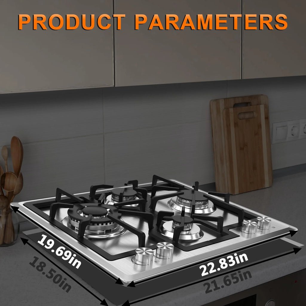 23 inch 4 Burner Stainless Steel Gas Cooktop T4620