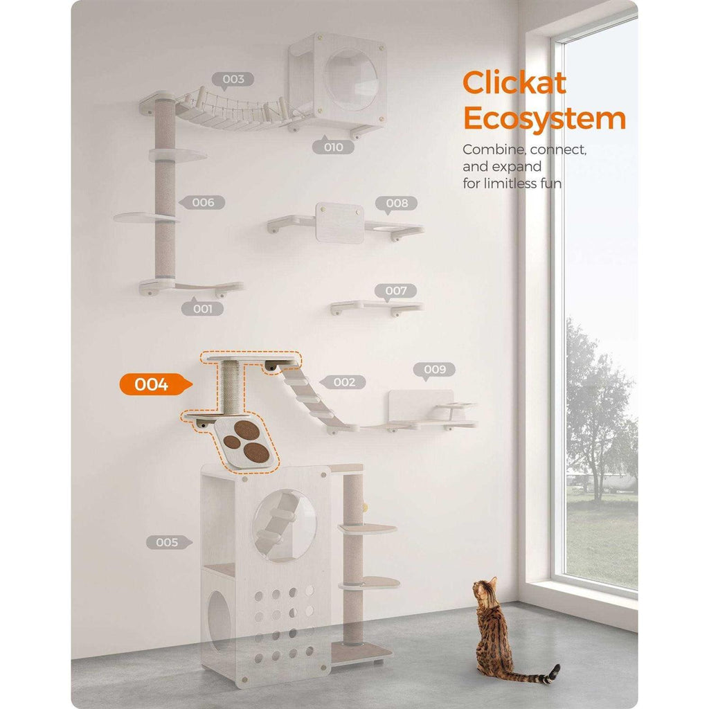 Wall-Mounted Cat Ladder with Shelves K638