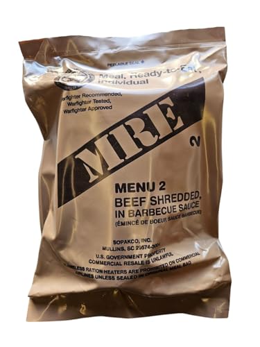 MRE Meal Ready to Eat with Entree, Snacks, Dessert, Drink Mix, Utensils, Condiments and FRH J55264