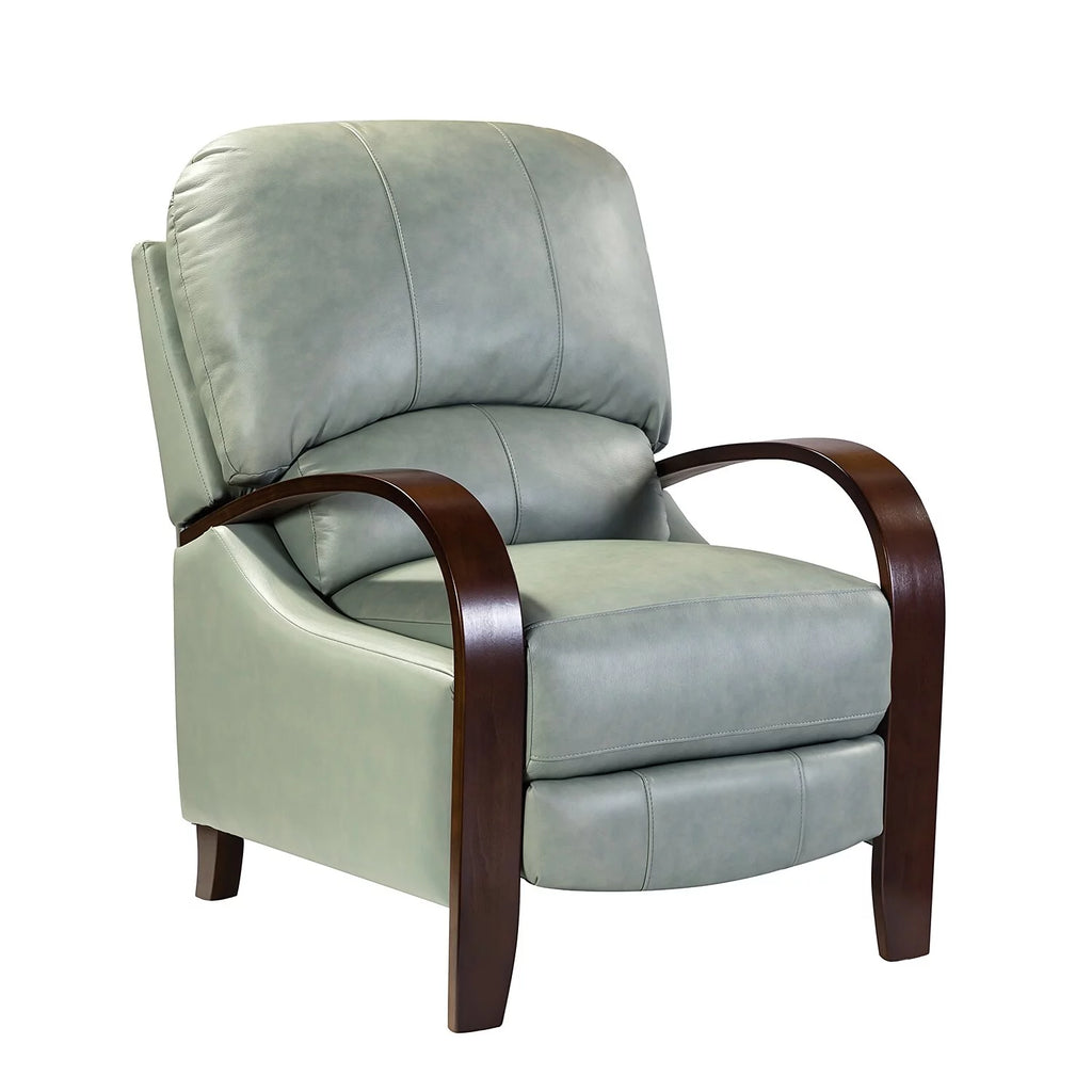 Grey Genuine Leather Manual Recliner O22597
