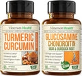 Turmeric Curcumin with Black Pepper Extract & Vegan Glucosamine Chondroitin MSM Joint Support Supplement M709850