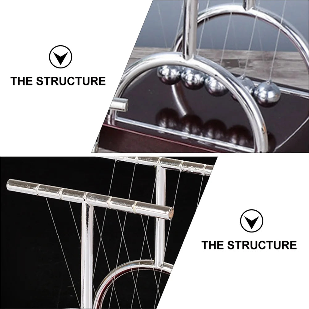 2pcs Newtons Cradle Desktop Pendulum Science Motion Swing Desk Ornament O391135