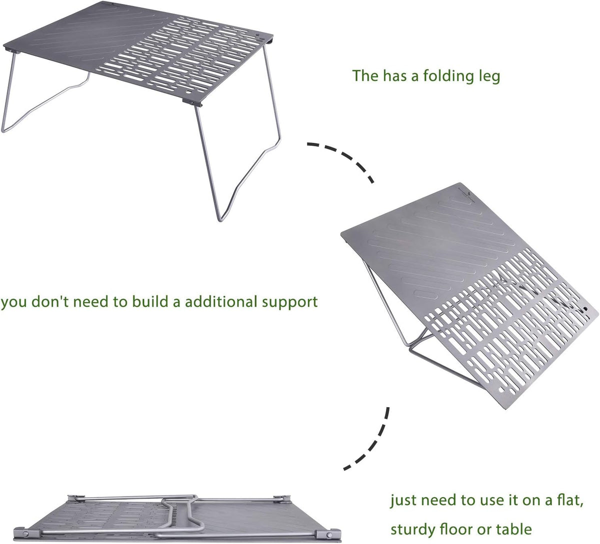 Titanium Folding Campfire Grill with Legs J414
