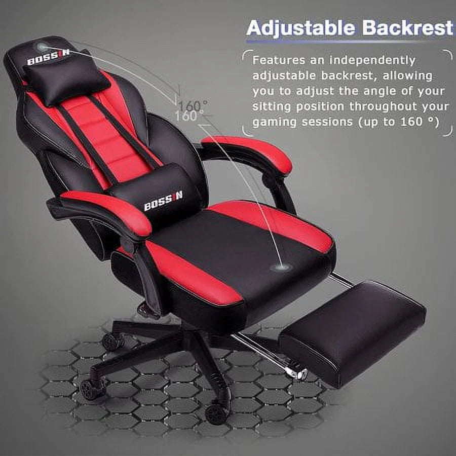 Gaming Chair with Footrest D807575