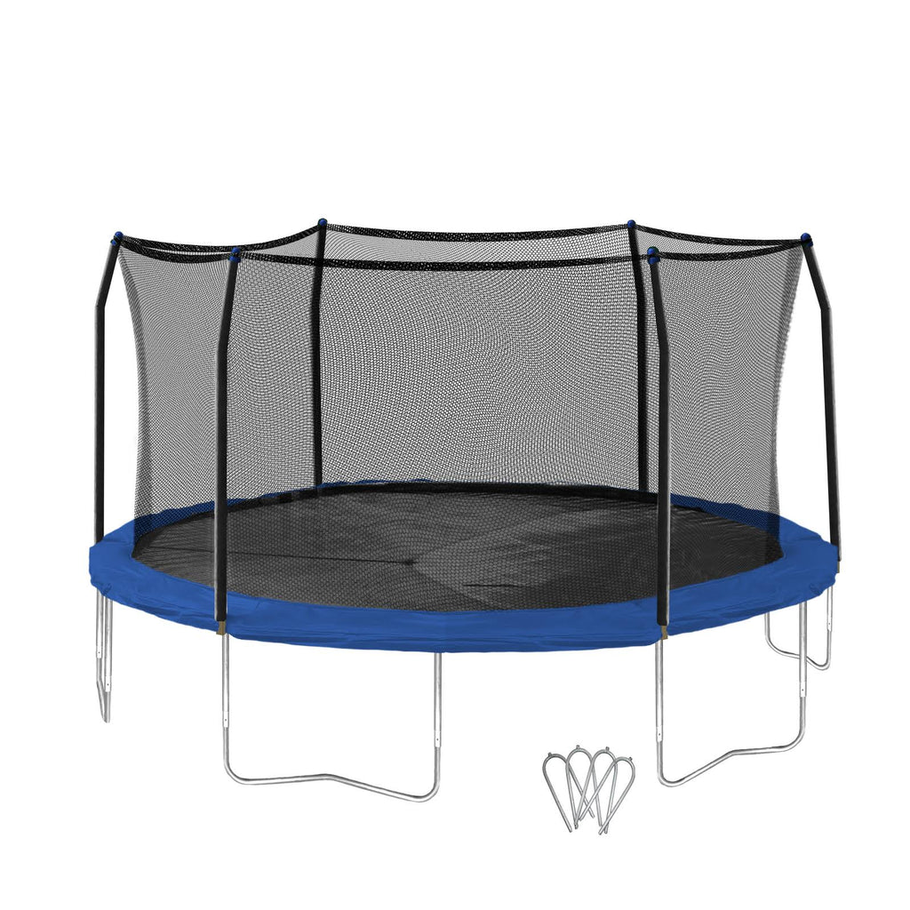 16 ft Trampoline with Wind Stakes, Blue X701852