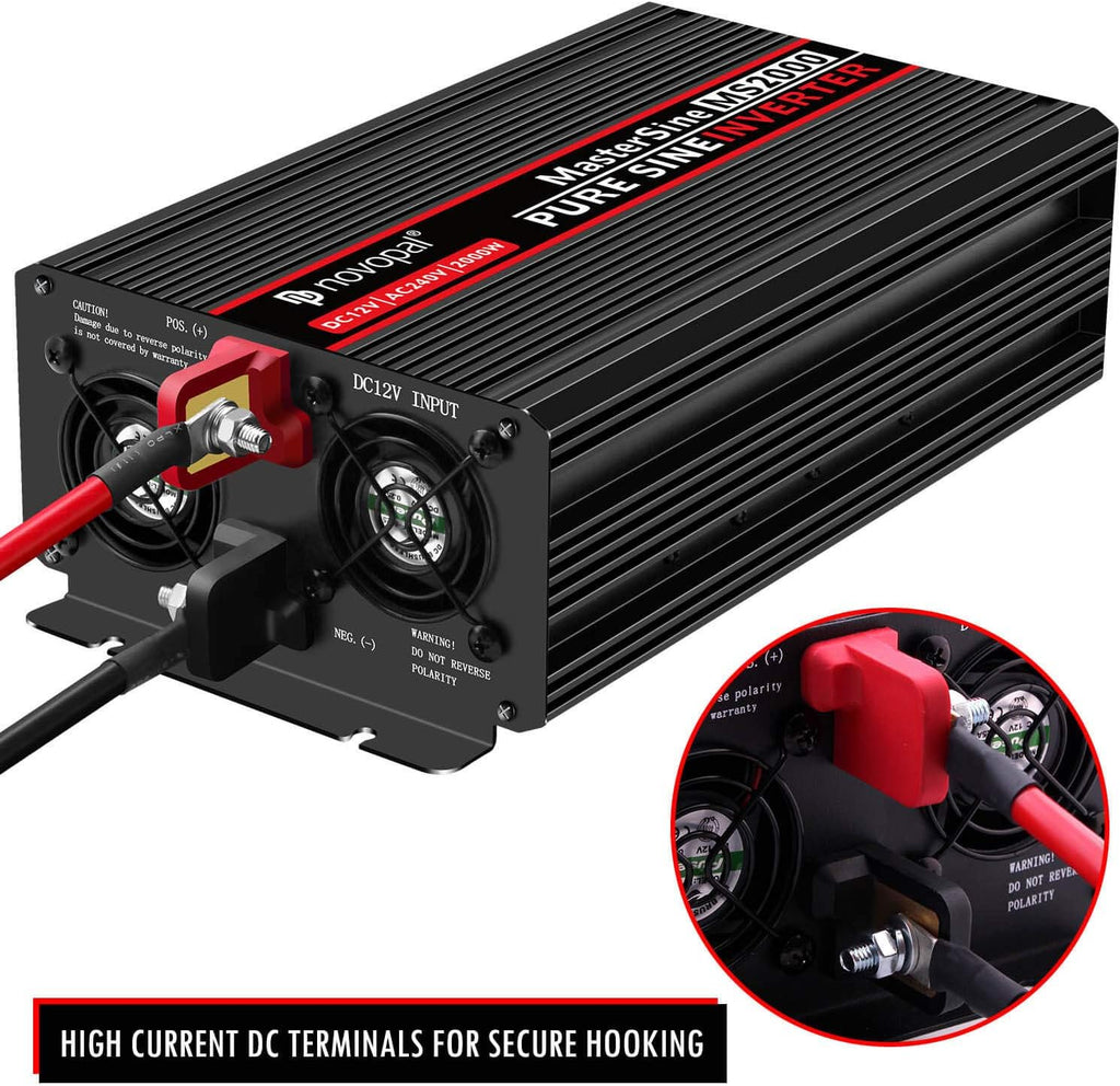 2000 Watt Pure Sine Wave Power Inverter 12V DC to 110V Car Inverter with Remote Control J61531
