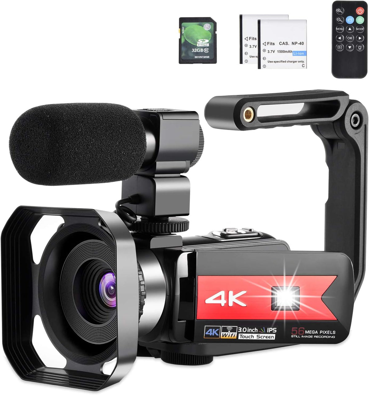 4K Camcorder with 16X Digital Zoom and Night Vision J154471