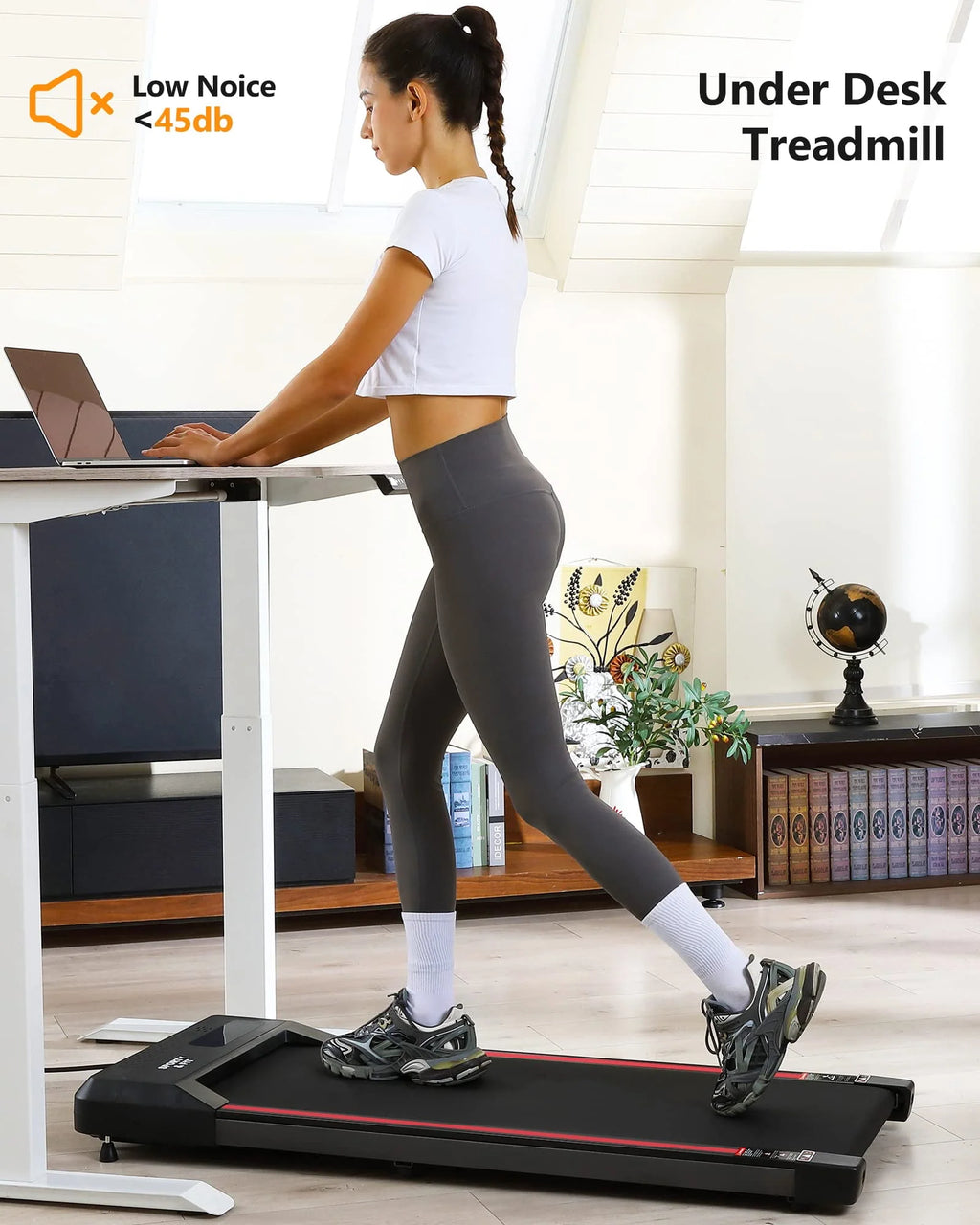 Black Portable Under Desk Treadmill K769556