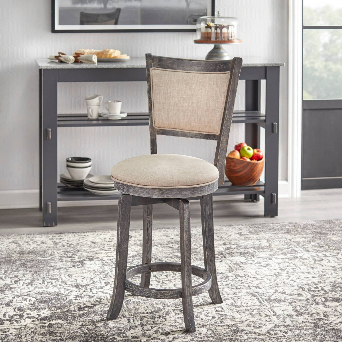 Grey Swivel Stool V3486