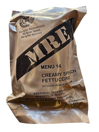 MRE Meal Ready to Eat with Entree, Snacks, Dessert, Drink Mix, Utensils, Condiments and FRH J55264