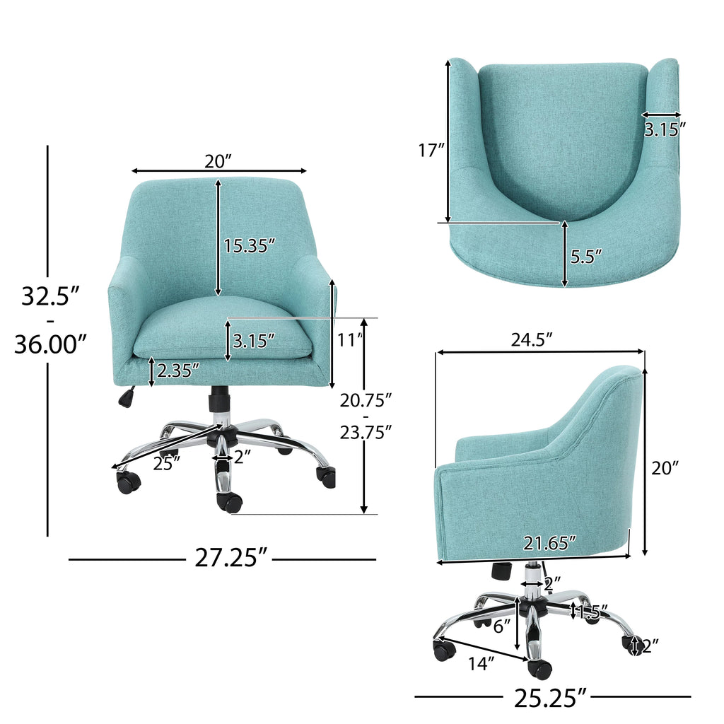 Blue Fabric Home Office Chair L7539