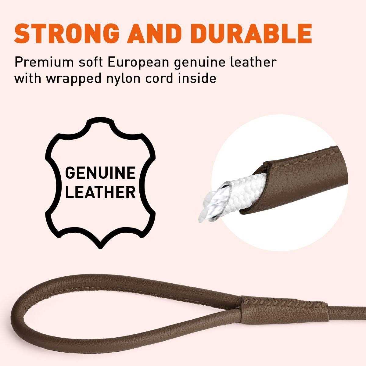 Soft Leather Round Leash B799251