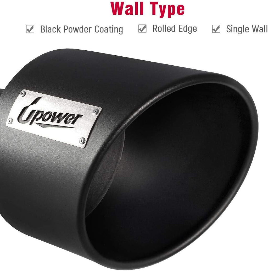 Black Long Stainless Steel Bolt-On Exhaust Tips I93612