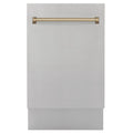 18 in. Stainless Steel Dishwasher with Champagne Bronze Handle Z66806