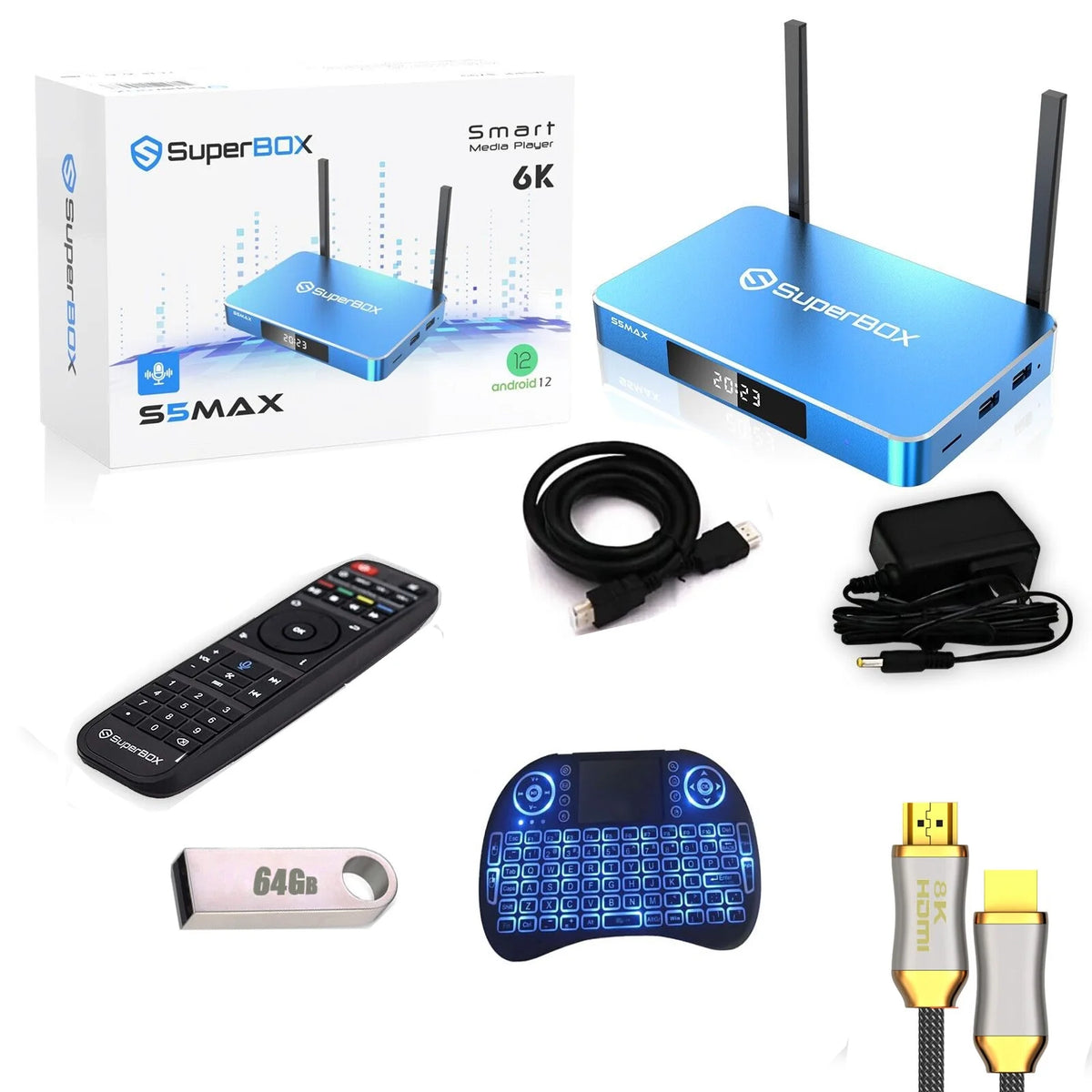 6k HD Mini Backlit Keyboard 8k Hd Cable 64g Usb Flash Driver Z38072