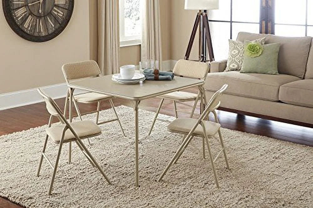 5-Piece Folding Table and Chair Set, Tan G618