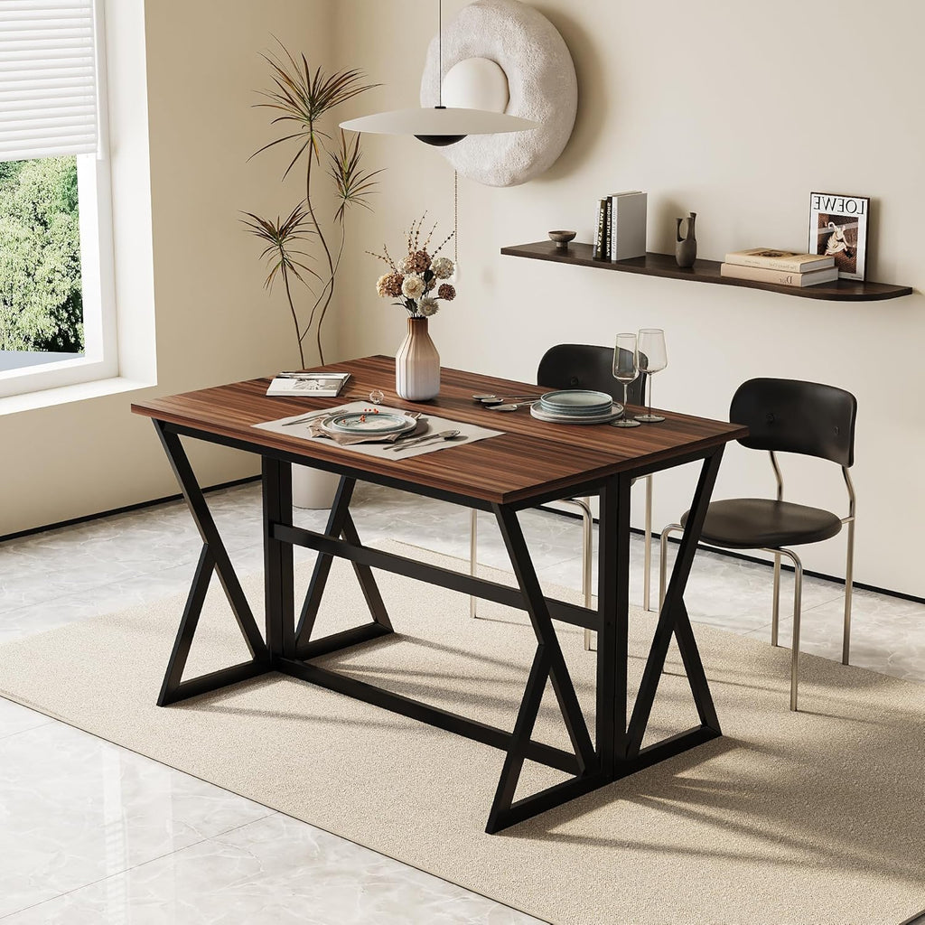 Walnut Brown Wood Drop Leaf Dining Table M73530