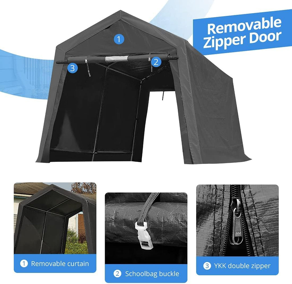 7x12 ft Portable Storage Shelter with 2 Roll up Doors B671310