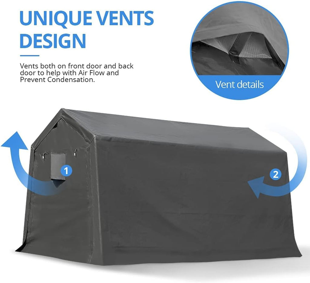 7x12 ft Portable Storage Shelter with 2 Roll up Doors B671310