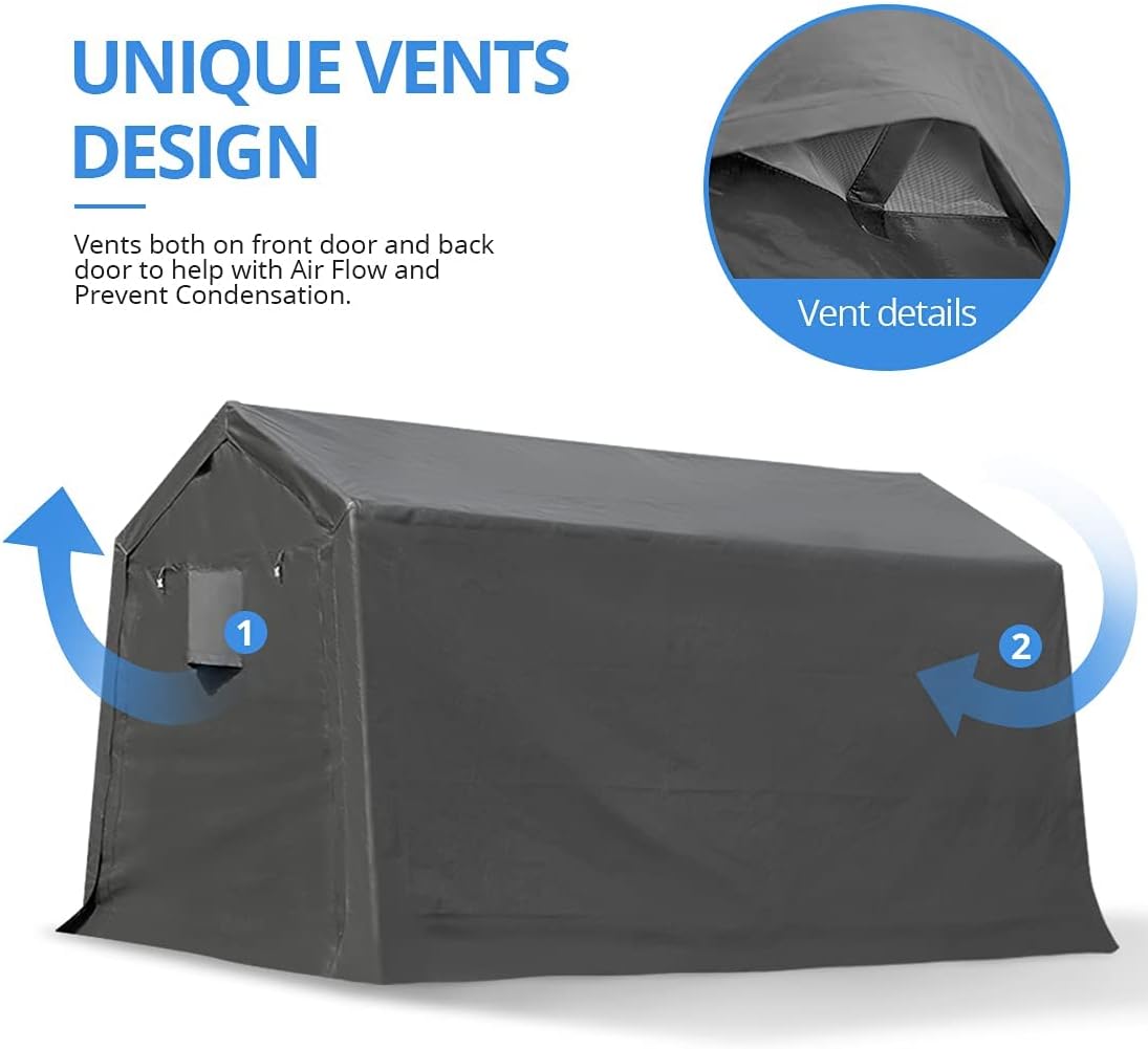 7x12 ft Portable Storage Shelter with 2 Roll up Doors B671310