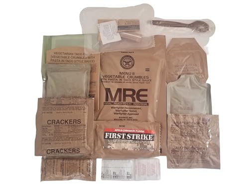 MRE Meal Ready to Eat with Entree, Snacks, Dessert, Drink Mix, Utensils, Condiments and FRH J55264