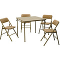 5-Piece Folding Table and Chair Set, Tan G618