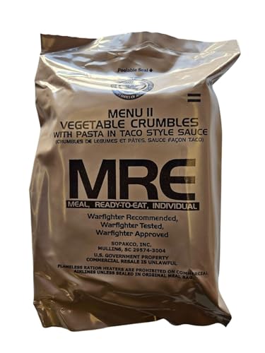 MRE Meal Ready to Eat with Entree, Snacks, Dessert, Drink Mix, Utensils, Condiments and FRH J55264