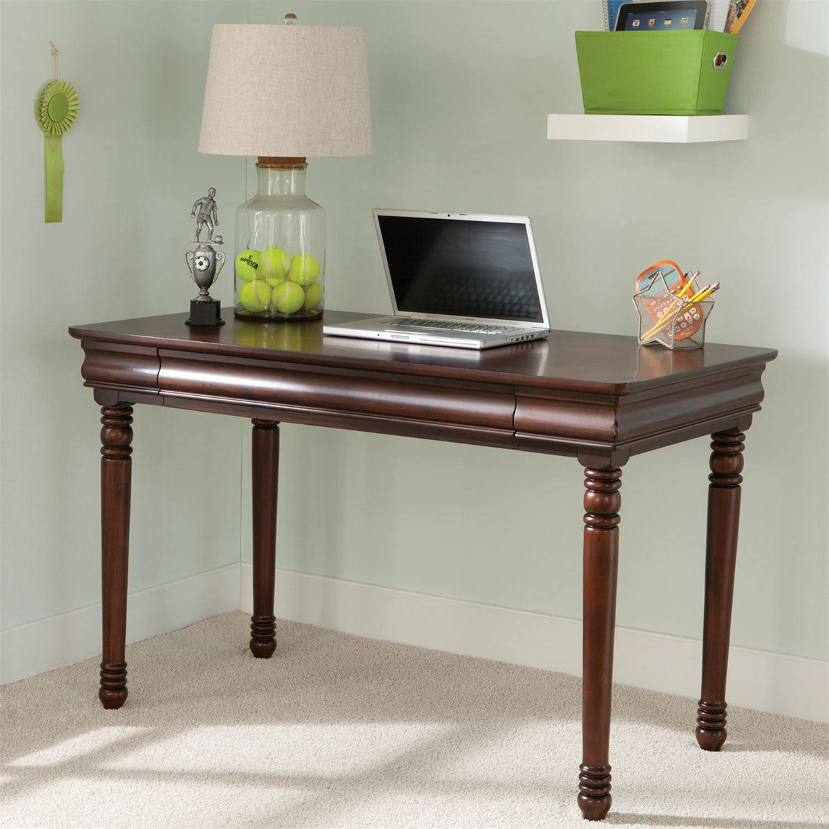 Twin Sleigh Bed Mahogany Stain K381003