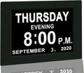 White 8" Large Screen Digital Calendar Alarm Day Clock V999014