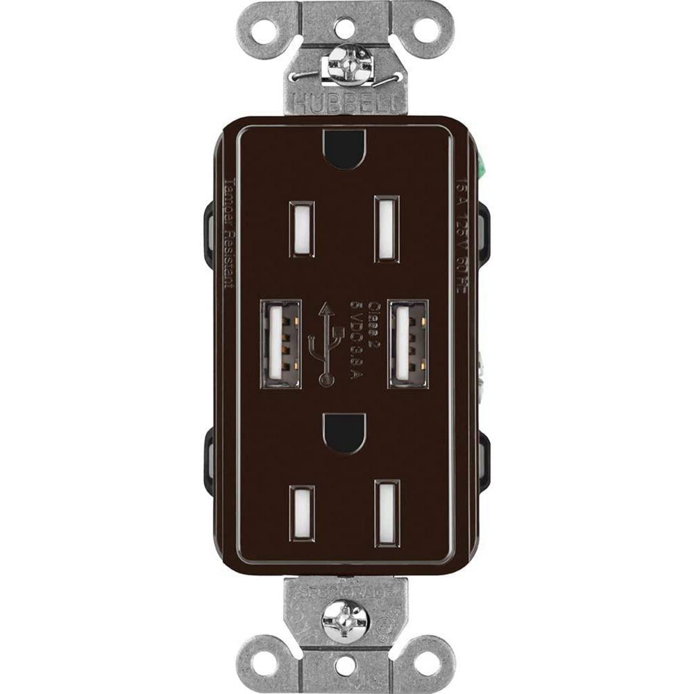 Brown Tamper Resistant Receptacle Y833