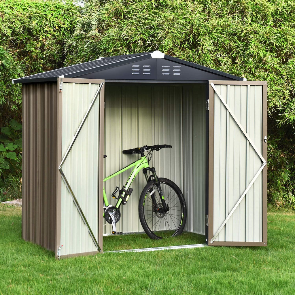6x4 Galvanized Steel Storage Shed with Lockable Door T291