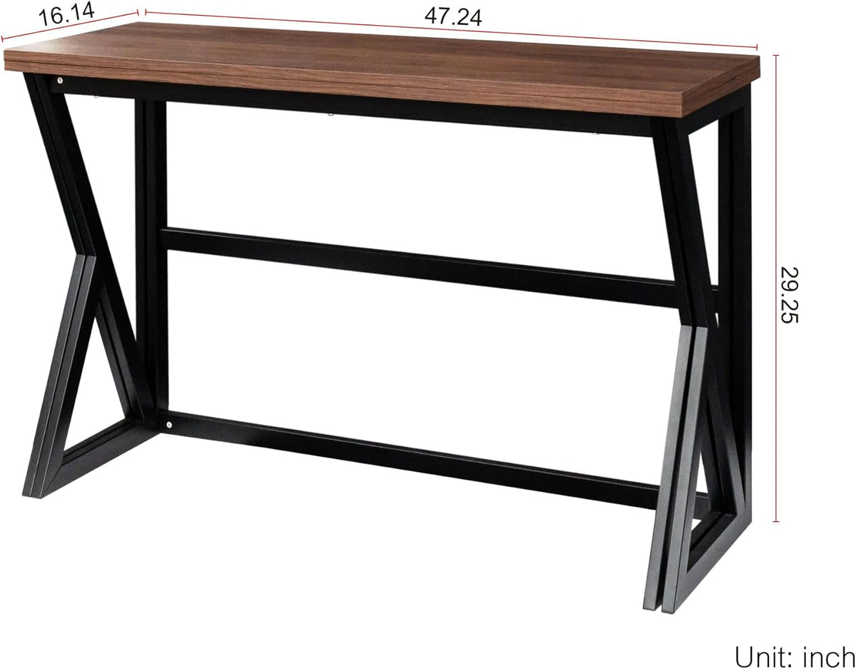 Walnut Brown Wood Drop Leaf Dining Table M73530