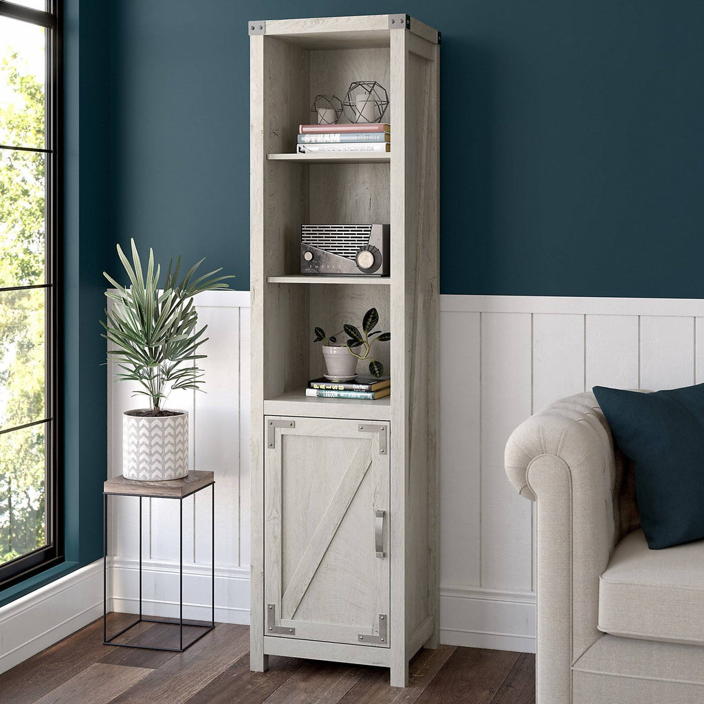 Tall Narrow 5 Shelf Bookcase with Door D59104
