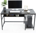 Black 47 Inch Computer Desk with Storage Shelves X523