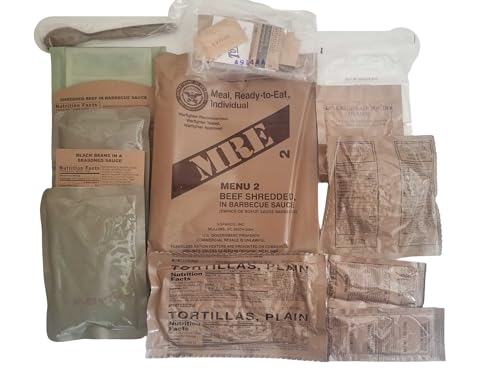 MRE Meal Ready to Eat with Entree, Snacks, Dessert, Drink Mix, Utensils, Condiments and FRH J55264