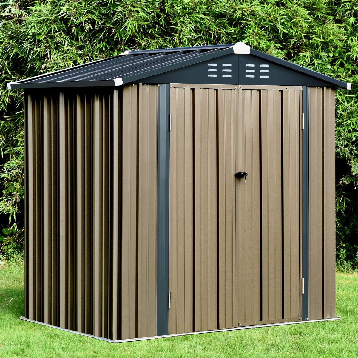 6x4 Galvanized Steel Storage Shed with Lockable Door T291