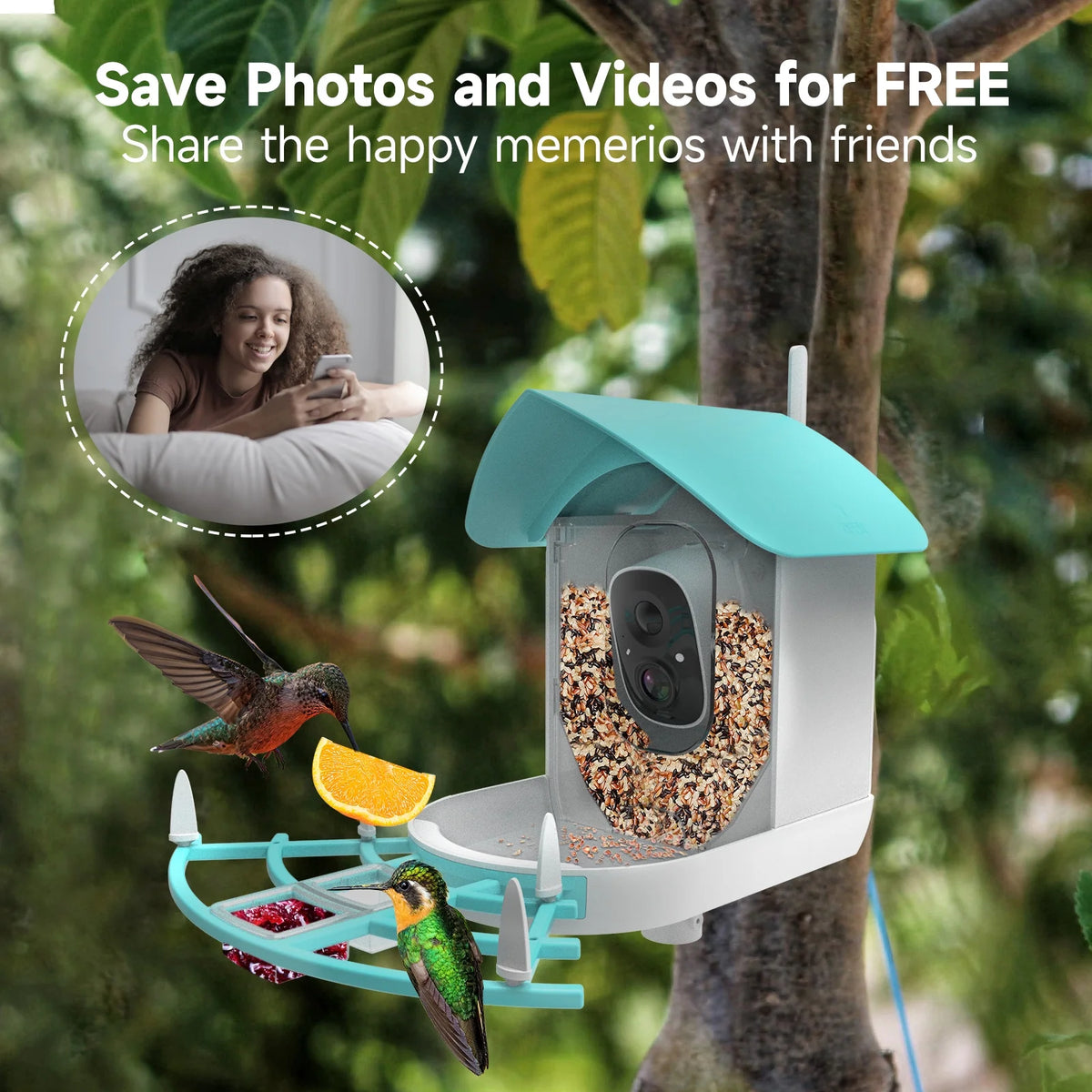 1080P Solar Powered Smart Bird Feeder with Camera X920