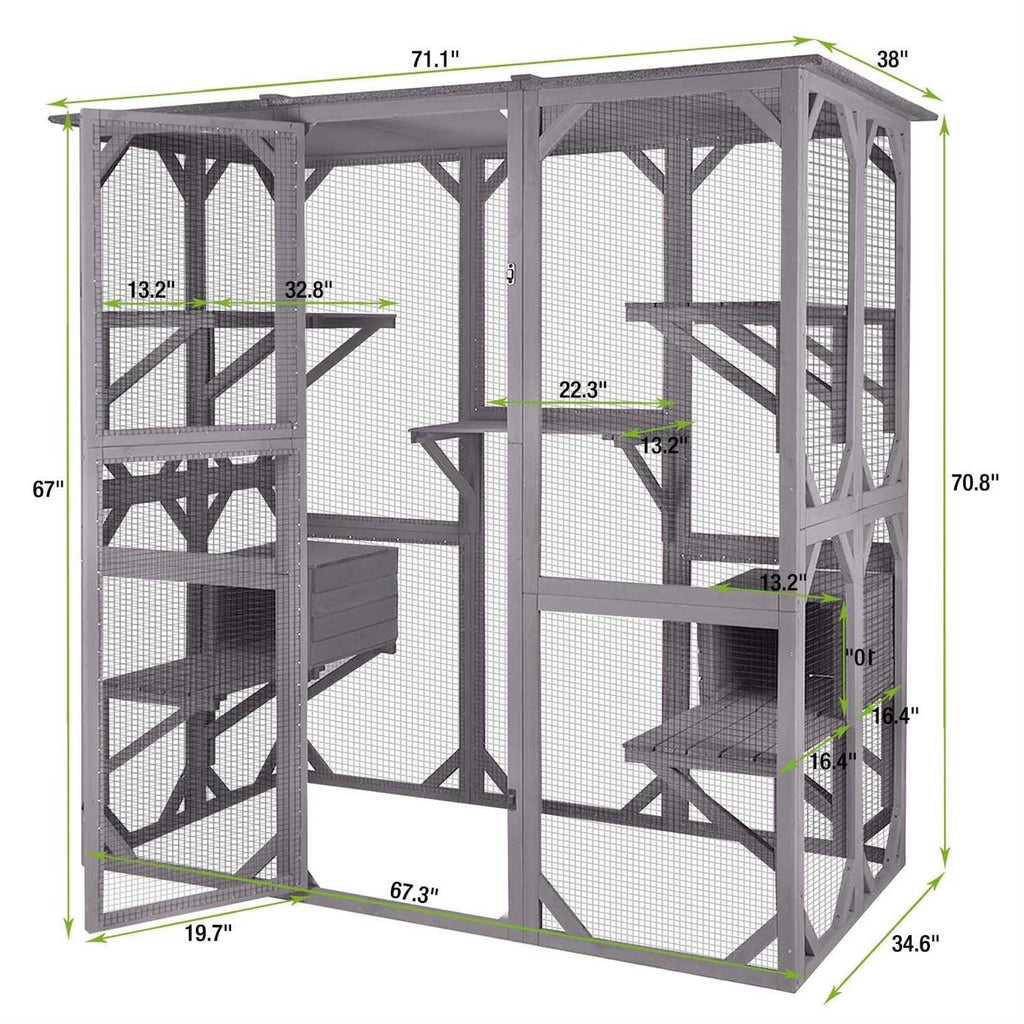 Large Cat House Outdoor Cat Enclosure S286